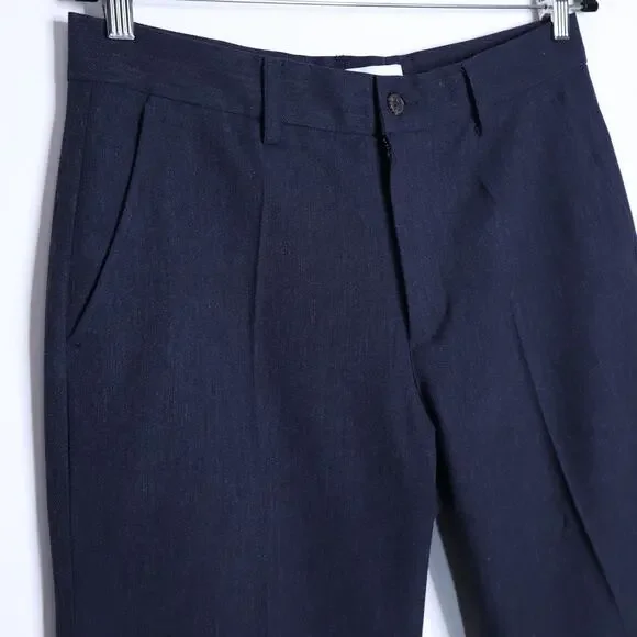 LES DEUX Como Reg Wool Suit Pants Dark Navy Melange Straight Fit Men's 31